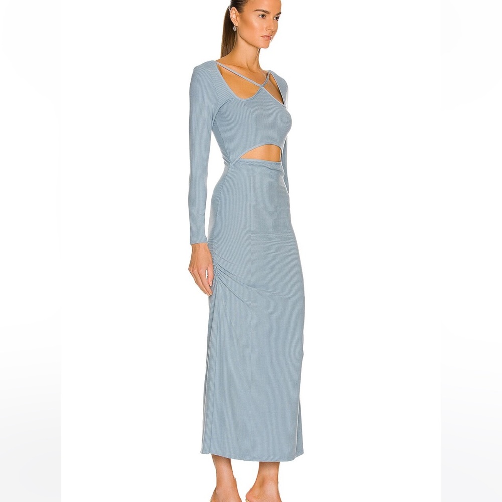 NEW! Jonathan Simkhai soft knit Rib Long Sleeve Cutout  Midi Dress S Reformation